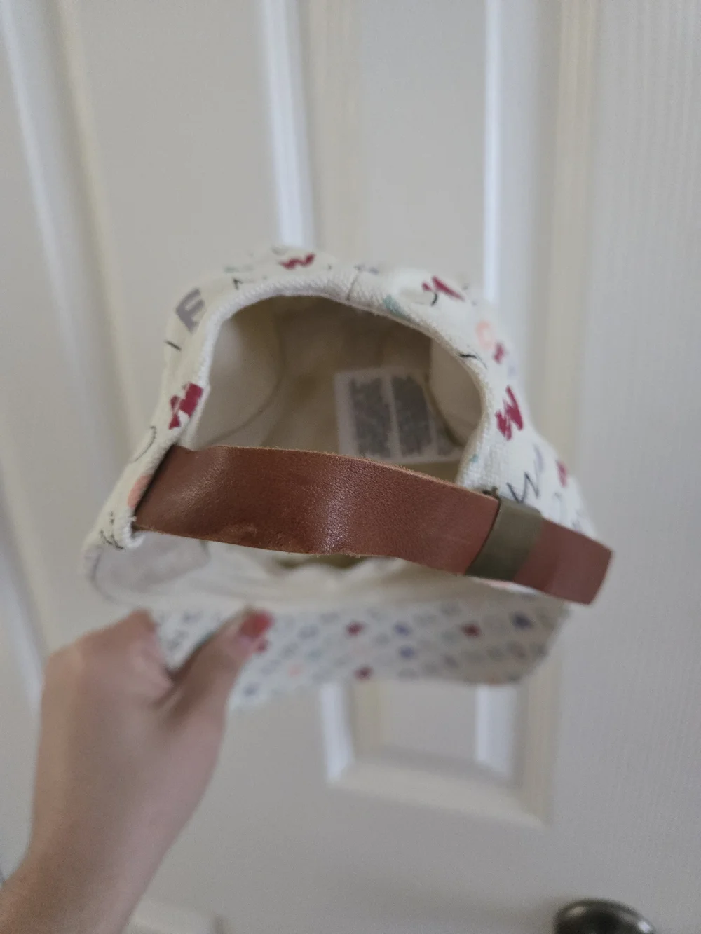 Madewell Cream Canvas Hat That Says 